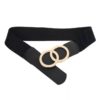 KILLFE Women Stretchy Wide Belt for Dress Ladies Elastic Black Belt Hook Buckle