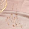Gold Plated Stainless Steel Long Chain Tassel Letter KISS Drop Earrings